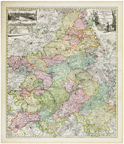  [CHAMPAGNE] Tabula geographica specialis in suas sic dictas electiones accurate distincta edita.. HOMANN (Johann Baptist).