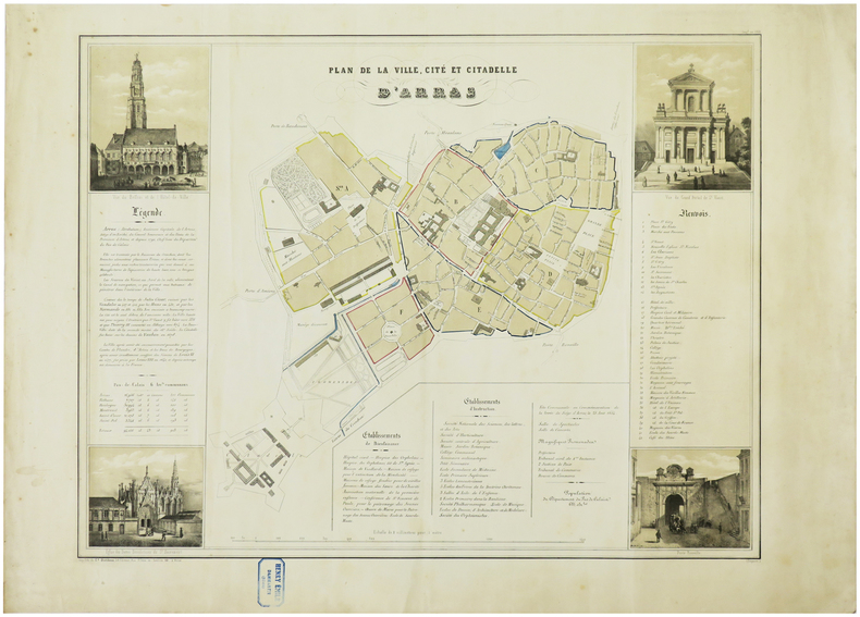  [ARRAS] Plan de la ville, cité et citadelle d'Arras.. DUTILLEUX (Constant).