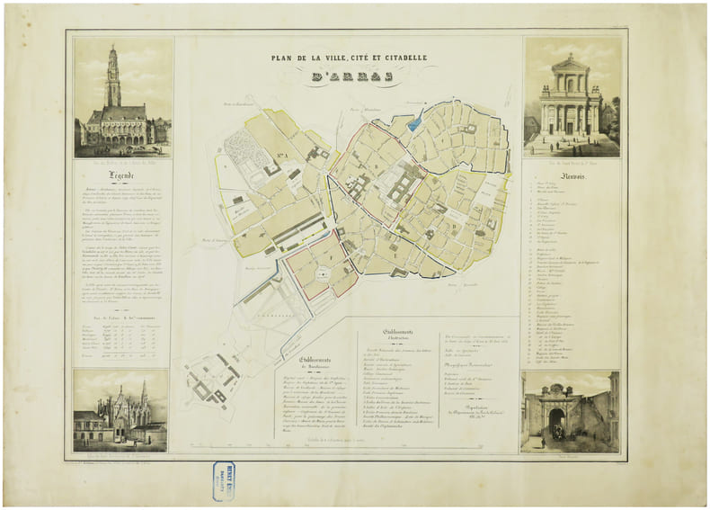  [ARRAS] Plan de la ville, cit&eacute; et citadelle d'Arras.. DUTILLEUX (Constant).