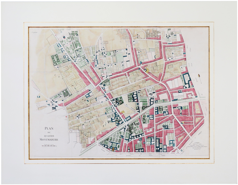  [MONTMARTRE] Plan du quartier Montmartre.. JAILLOT (Jean-Baptiste Michel Renou de Chauvigné, dit).