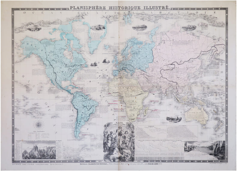  Planisph&egrave;re historique illustr&eacute;.. PICK (Eug&egrave;ne).