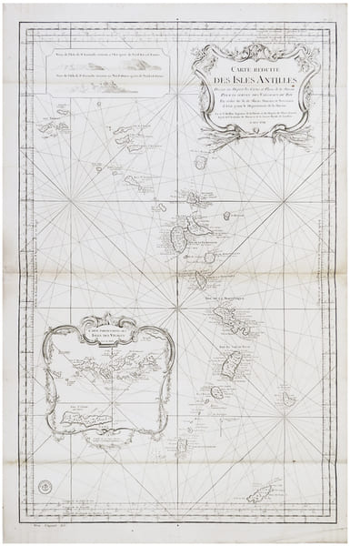  Carte r&eacute;duite des Isles Antilles.. BELLIN (Jacques-Nicolas).