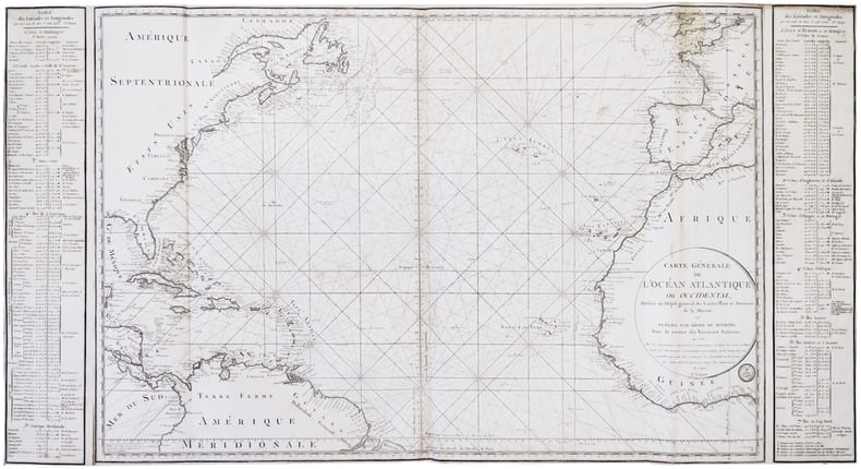  [ATLANTIQUE] Carte g&eacute;n&eacute;rale de l'oc&eacute;an Atlantique ou Occidental.. D&Eacute;P&Ocirc;T G&Eacute;N&Eacute;RAL des CARTES PLANS et JOURNAUX de la MARINE.