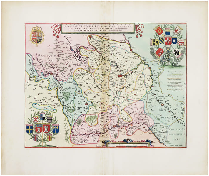  [FLANDRE] Galloflandria, in qua Castellani&aelig; Lilana, Duacena, & Orchiesia, cum dependentibus ; nec non Tornacum, & Tornacesium.. BLAEU (Willem).