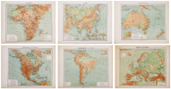  Cartes des continents imprimées en relief.. MAGER (Henri).