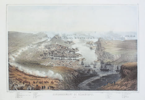 Bombardement de Sébastopol 1854.. ADAM (Victor).