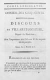 Discours sur l'importance des col.... VILLARET-JOYEUSE (Thomas).