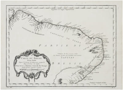 [BRÉSIL] Carte du Brésil, prem. partie. Depuis la rivière des Amazones jusqu'à la Baye de Tous les Saints.