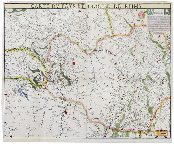  [REIMS] Carte du pays et dioc&egrave;se de Reims.. JUBRIEN (Jean).