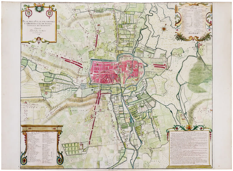 [TROYES] Plan de la ville, fauxbourgs et d&eacute;pendances de Troyes capitalle de Champagne.. DESBOIS (Martial).