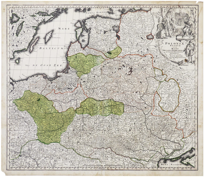  [POLOGNE/LITUANIE] Poloni&aelig; regnum ut et Magni Ducatus Lithuani&aelig;.. SEUTTER (Matth&auml;us).