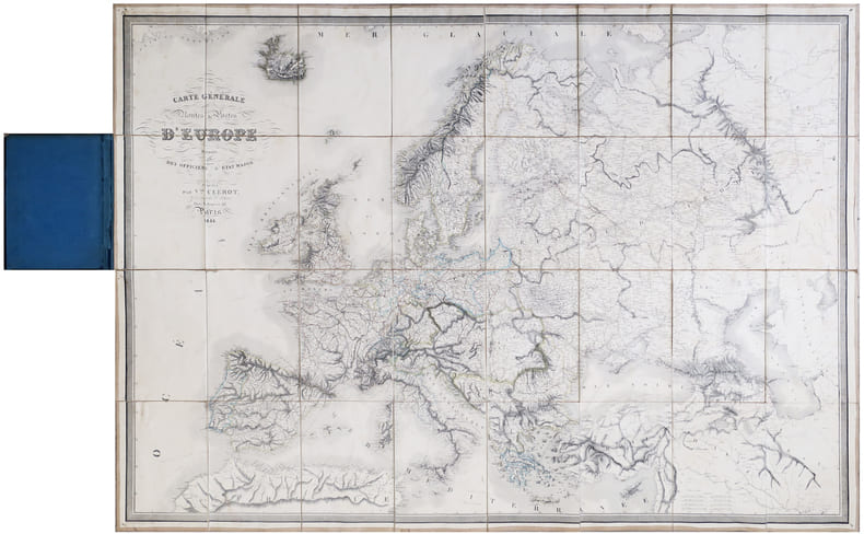  [POSTES] Carte g&eacute;n&eacute;rale de toutes les routes de postes d'Europe.. CL&Eacute;ROT (Victor).