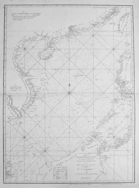  A chart of the China sea.. APRES de MANNEVILLETTE (Jean-Baptiste-Nicolas-Denis d').