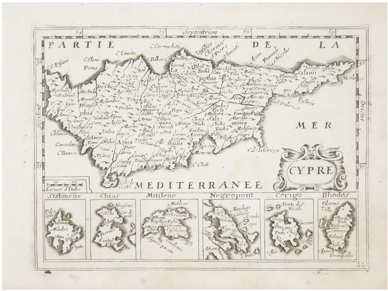  [CHYPRE & &Icirc;LES GRECQUES] Cypre - Stalimene - Chios - Mitilene - Negropont - Cerigo - Rhodes.. JOLLAIN (G&eacute;rard).