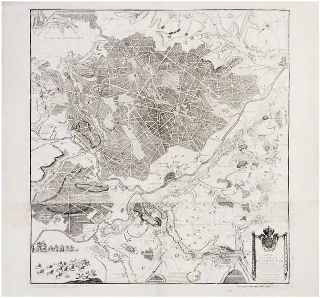  [FOR&Ecirc;T de COMPI&Egrave;GNE] Carte de la forest de Compi&egrave;gne et ses environs.. BAILLIEUL (Gaspard).