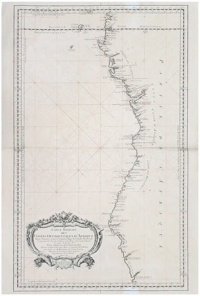  [GABON/CONGO/ANGOLA/NAMIBIE] Carte r&eacute;duite des costes occidentales d'Afrique, depuis l'&eacute;quateur jusqu'au vingti&egrave;me degr&eacute; de latitude m&eacute;ridionale ...