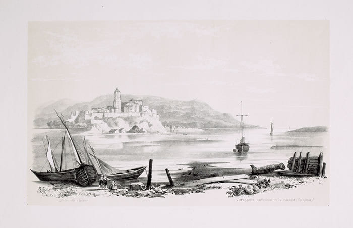  Fontarabie, embouchure de la Bidassoa (Guipuscoa).. MALBOS (Eug&egrave;ne de);