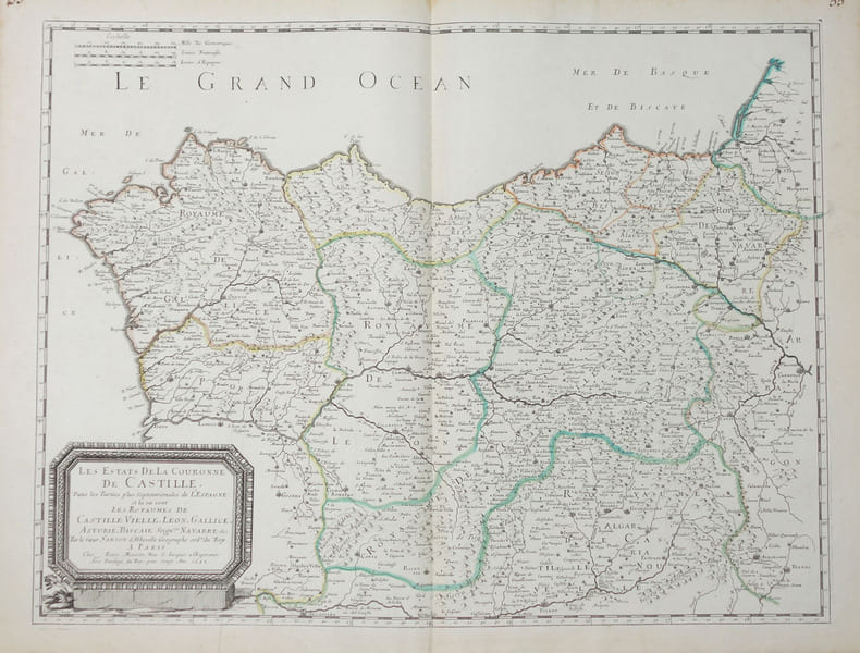  Les Estats de la couronne de Castille, dans les parties plus septentrionales de l'Espagne.. SANSON d'ABBEVILLE (Nicolas).