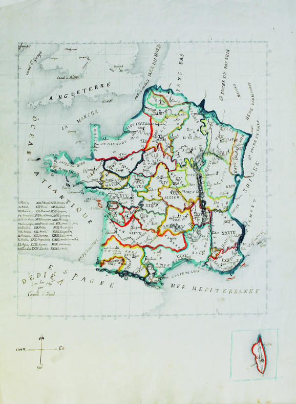  [Carte de France].. COSSART d'ESPIÈS (Louis Antoine Camille de).