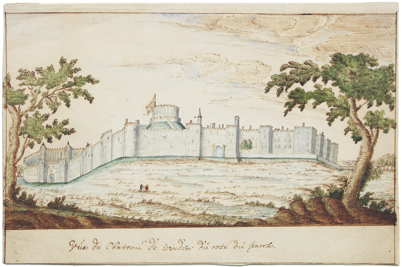  Vue du ch&acirc;teau de Windsor du c&ocirc;t&eacute; du parck.. [ANONYME].