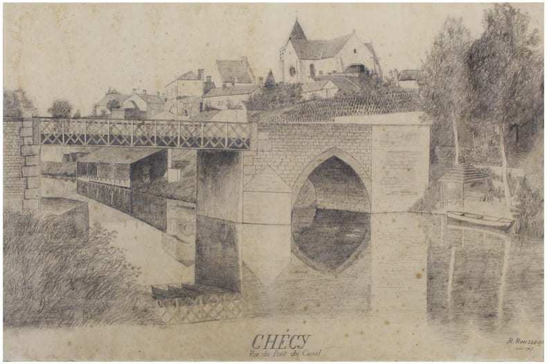  Ch&eacute;cy. Vue du Pont du Canal. . ROUSSEAU (R.).