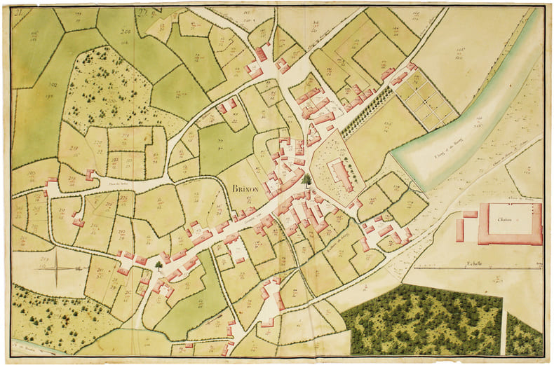  [Plan g&eacute;om&eacute;tral de Brinon].. [ANONYME].