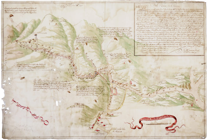  [Plan d'une partie de la ville de Meduno et ses environs].. PICCOLI (Domenico).