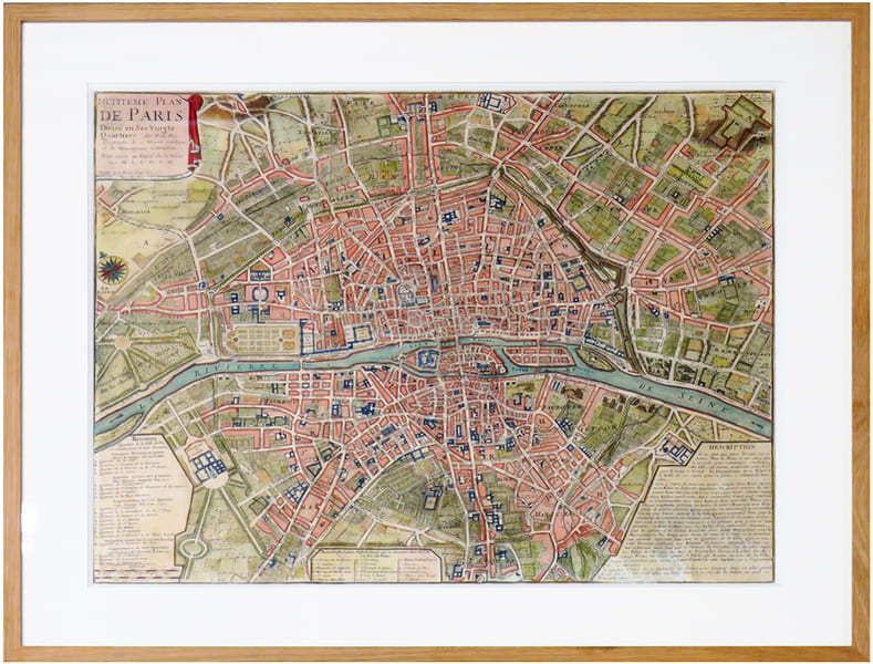  Huiti&egrave;me Plan de Paris divis&eacute; en ses vingts quartiers. . FER (Nicolas de).