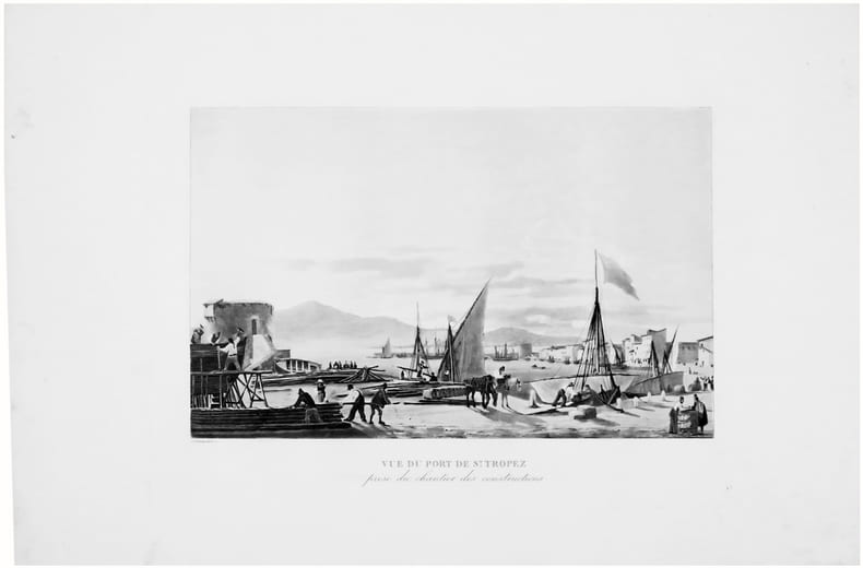  [SAINT-TROPEZ] Vue du port de S.t Tropez prise du chantier des constructions.. GARNERAY (Louis Ambroise).