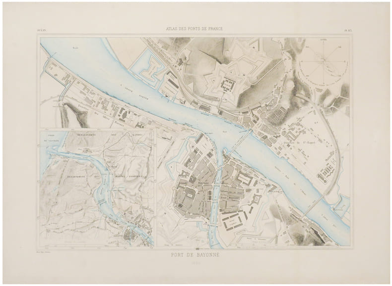  [BAYONNE] Port de Bayonne.. ATLAS des PORTS de FRANCE.