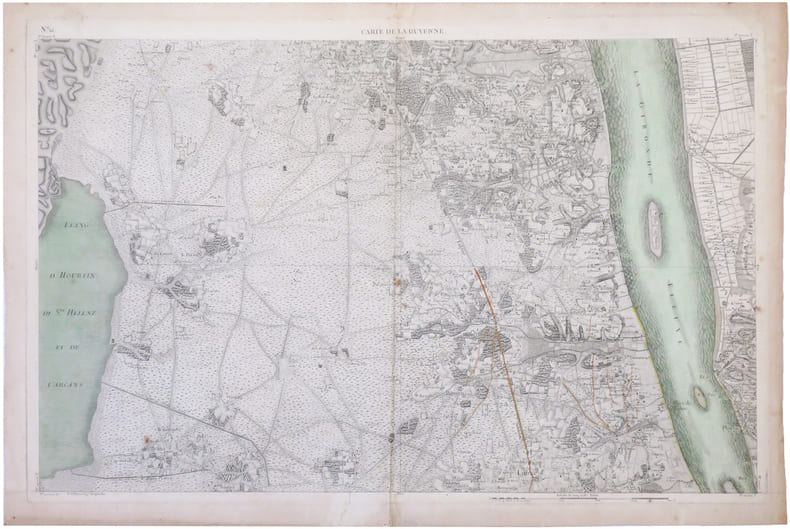  [M&Eacute;DOC] Carte de la Guyenne [dite Carte de Belleyme]. Feuille n&deg;12 (Blaye, Fort M&eacute;doc, Pauillac).. BELLEYME (Pierre de).