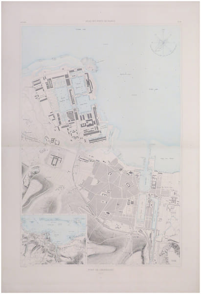  [CHERBOURG] Port de Cherbourg.. ATLAS des PORTS de FRANCE.