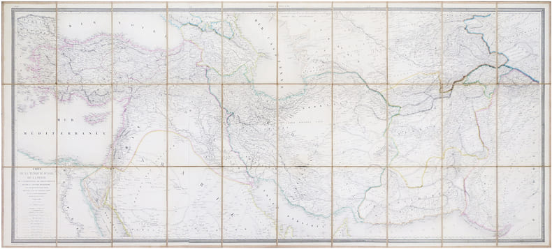  Carte de la Turquie d'Asie, de la Perse, de l'Afghanistan, du Belouchistan et de la grande Boukharie ; avec une partie des &eacute;tats voisins.. LAPIE ...