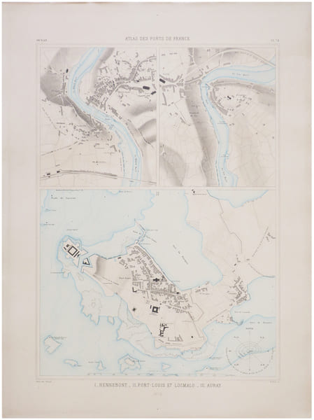  [MORBIHAN] I. Hennebont. - II. Port-Louis et Locmalo. - III. Auray.. ATLAS des PORTS de FRANCE.