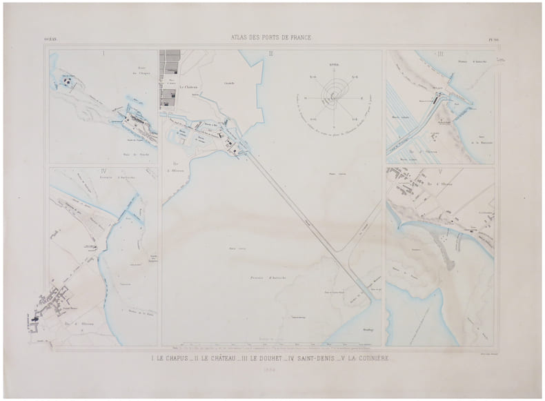  [OL&Eacute;RON] I. Le Chapus. - II. Le Ch&acirc;teau. - III. Le Douhet. - IV. Saint-Denis. - V. La Cotini&egrave;re.. ATLAS des PORTS de FRANCE.