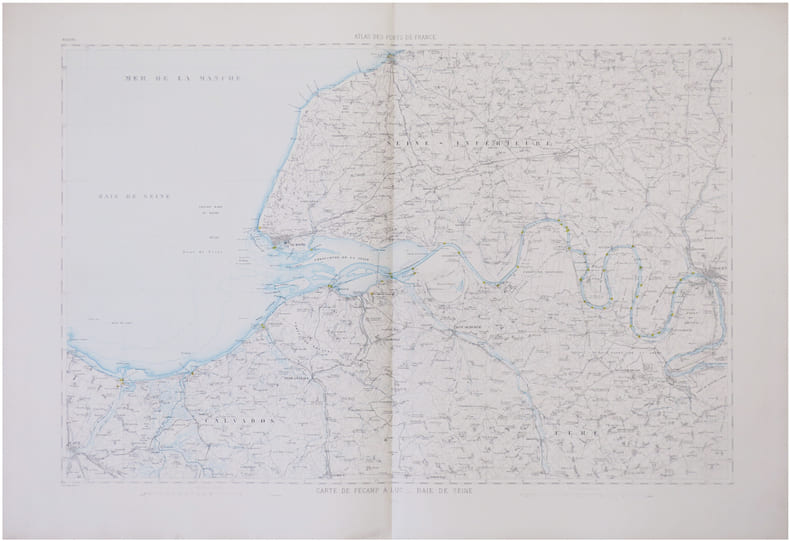  [BAIE de SEINE] Carte de F&eacute;camp &agrave; Luc. - Baie de Seine.. ATLAS des PORTS de FRANCE.