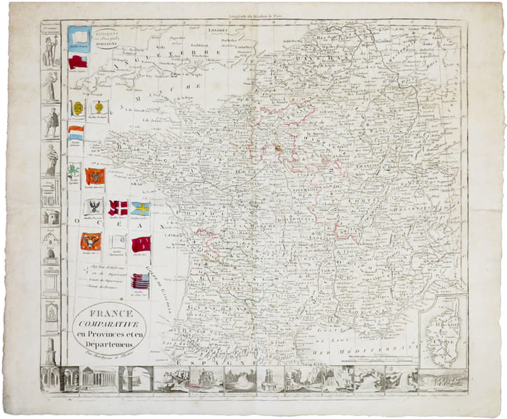  France comparative en provinces et en d&eacute;partemens. Pour l'intelligence de l'Histoire.. [ANONYME].