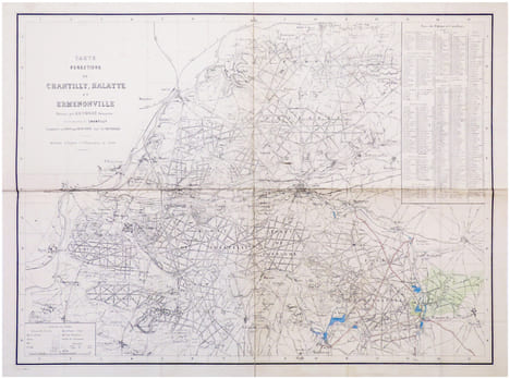  [CHANTILLY/HALATTE/ERMENONVILLE] Carte forestière de Chantilly, Halatte et Ermenonville.. RETHORÉ.