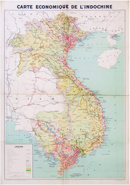 [INDOCHINE] Carte &eacute;conomique de l'Indochine.. SERVICE G&Eacute;OGRAPHIQUE de l'INDOCHINE.