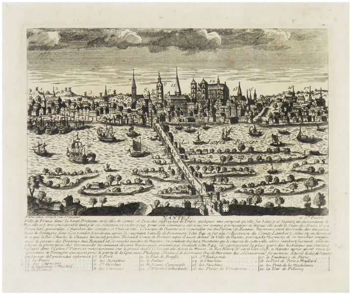  [NANTES] Nantes, ville de France dans la haute Bretagne.. AVELINE (Pierre) & CR&Eacute;PY (Louis).