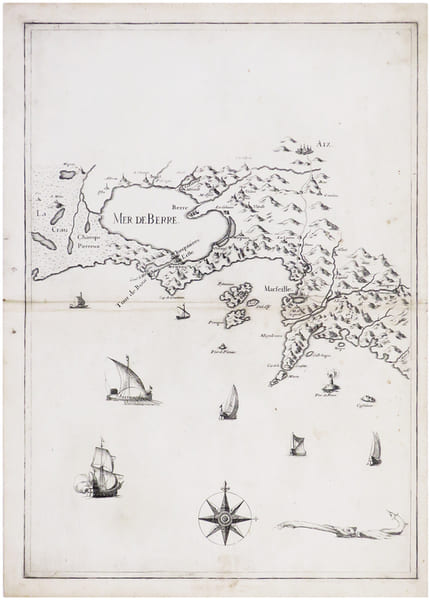  [&Eacute;TANG de BERRE & MARSEILLE] [Carte particuli&egrave;re des costes de Provence].. TASSIN (Christophe).