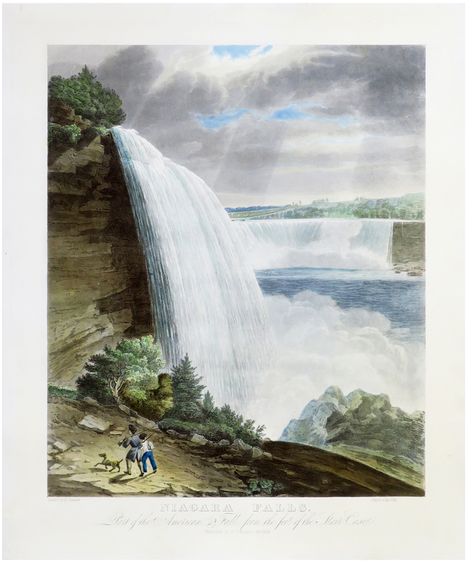  [CHUTES du NIAGARA] Niagara Falls. Part of the American Fall, from the foot of the Stair Case.. BENNETT (William James).