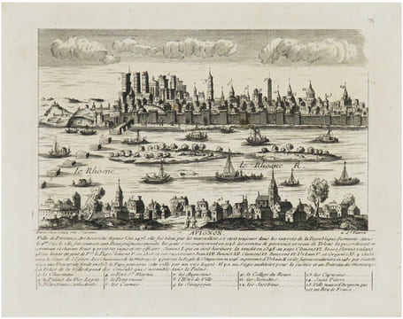  [AVIGNON] Avignon, ville de Provence, archevesché depuis l'an 1475.. AVELINE (Pierre) & CRÉPY (Louis).