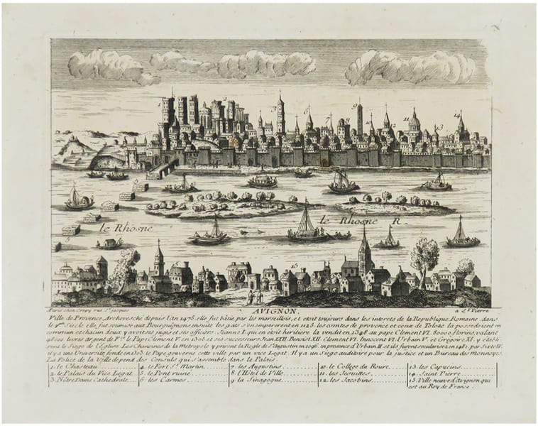  [AVIGNON] Avignon, ville de Provence, archevesch&eacute; depuis l'an 1475.. AVELINE (Pierre) & CR&Eacute;PY (Louis).