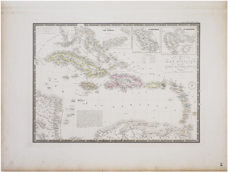  Carte particulière des Îles Antilles ou des Indes occidentales.. BRUÉ (Adrien Hubert).
