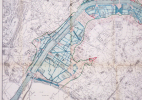  [INONDATIONS de 1910] Commission des Inondations. Plan de Paris indiquant les zones inondées par la crue de 1910 et rappelant les zones d'inondation ...