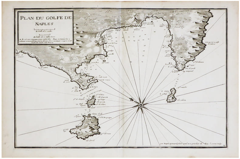  [NAPLES] Plan du golfe de Naples.. AYROUARD (Jacques).