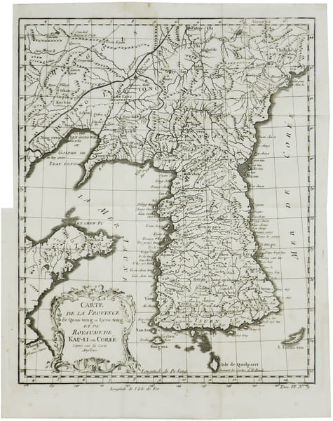  [COR&Eacute;E] Carte de la province de Quan-Tong ou Lyau-Tong et du royaume de Kau-Li ou Cor&eacute;e.. BELLIN (Jacques-Nicolas).