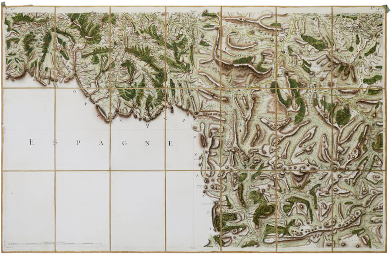  [TARASCON-sur-ARI&Egrave;GE/ANDORRE-la-VIEILLE] Carte de Cassini. Feuille n&deg;40/140. Tarascon-sur-Ari&egrave;ge.. CASSINI de THURY (C&eacute;sar-Fran&ccedil;ois).