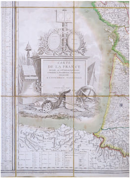  Carte de la France divisée en 108 départements, et subdivisée en arrondissemens communaux présentée à l'Assemblée Nationale. Corrigée en l'an VIII.. ...
